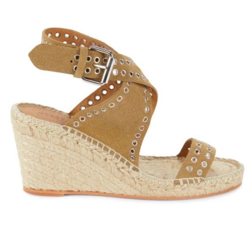 Isablel Marant - Iriane Suede Espadrille Wedge Sandals - Taupe